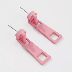 Pastel Pink Zipper Earrings